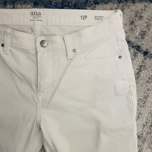 a.n.a. • 5 pocket white skinny ankle jeans